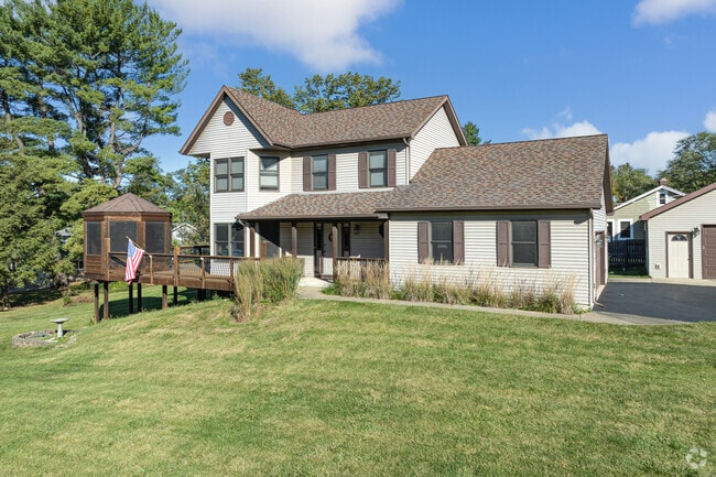 Beautiful front porches are on full display throughout Fox River Heights.