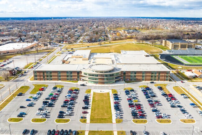 Hammond High School features a modern symmetrical design.