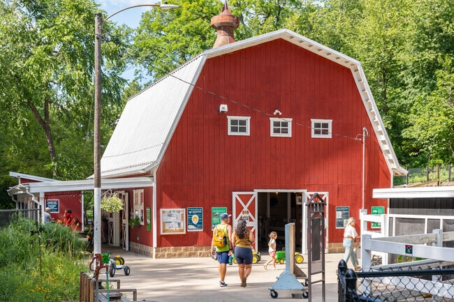 Families in Noelridge Park love visiting the petting zoo at Old Macdonald's Farm.