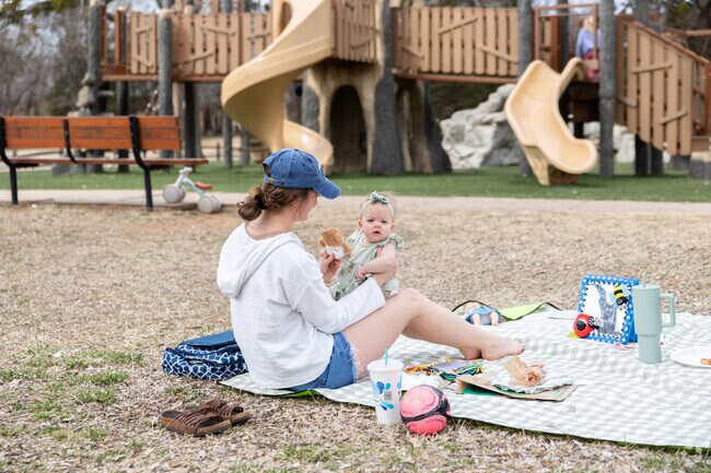 Familes can bring their children to one of Hafer Park's many playgrounds.