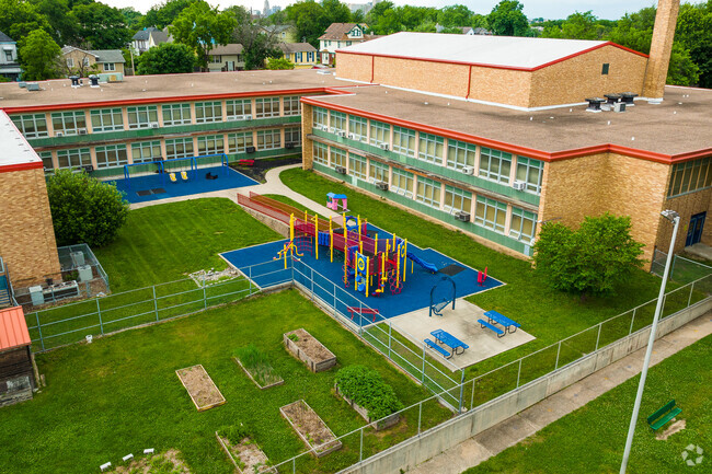 Phillis Wheatley Elementary School has a playground and community garden in Washington Wheatley.