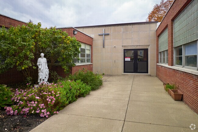 Main entrance to Welcome to St. John Bosco Schools.