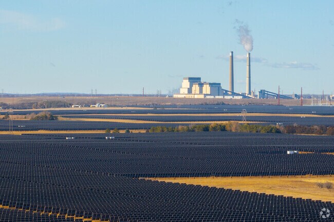 Becker’s landscape blends solar energy and traditional industry.