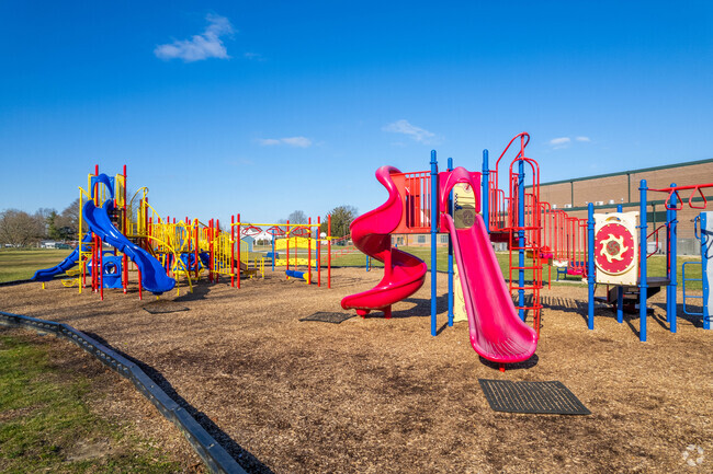 The playground at Quinton Township School is a great place for kids to make friends.