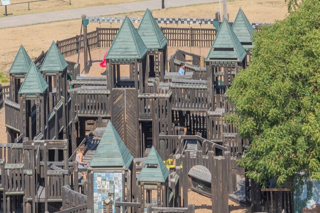 The themed playground at Greer Park is a popular attraction for families in Almor West.