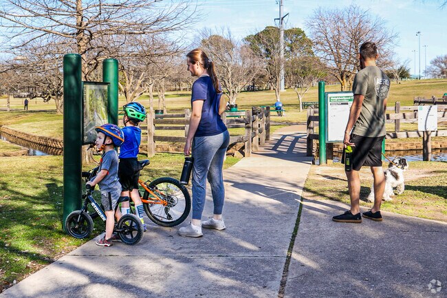 Chisholm Park in Hurst has trails for biking, jogging, and skating.