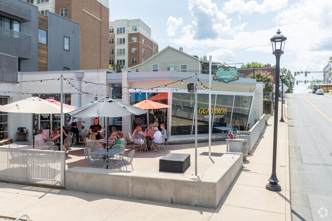 Guajiros Miami Eatery has a popular outdoor patio in Starr Hill.