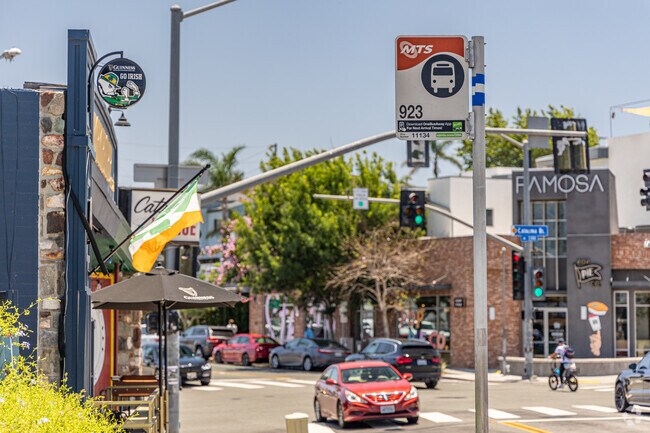 MTS bus service provides access for Wooded Area residents to greater San Diego.