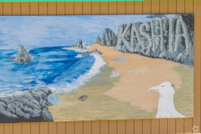 Kashia Elementary School features murals painted by the students.