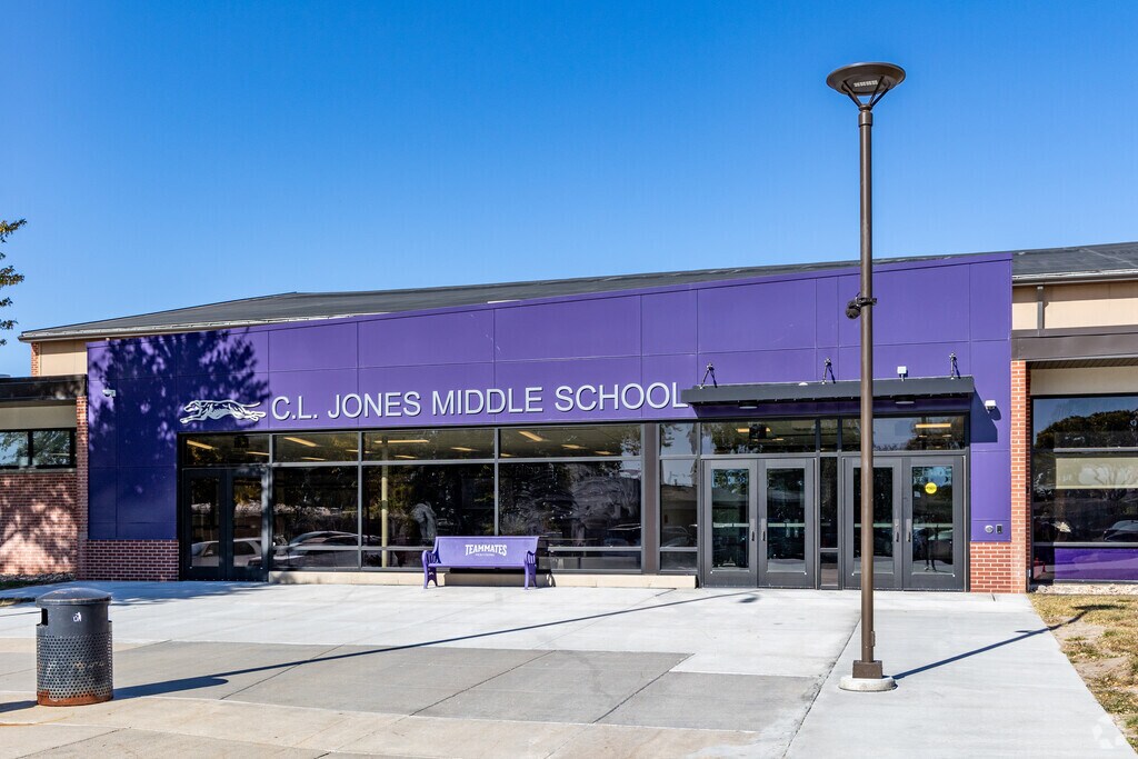 C.L. Jones Middle School is connected to the Minden High School.