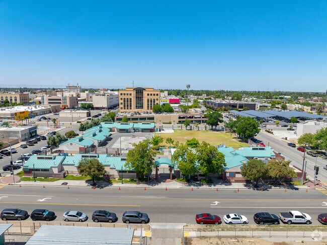 A view of Downtown Elementary as seen from the sky.