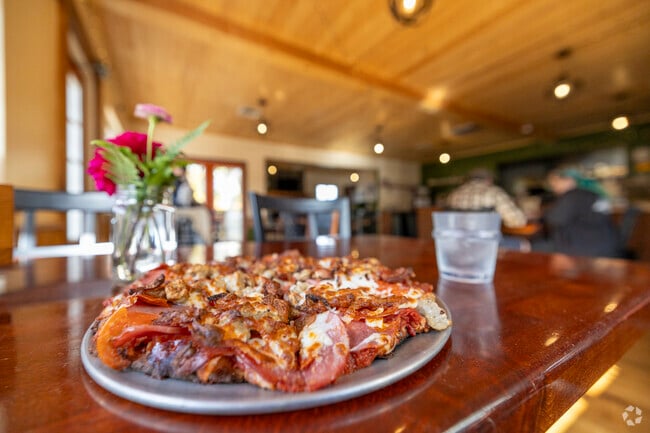 Carnivore pizza at Quilbilly's Taproom & Restaurant is to die for.