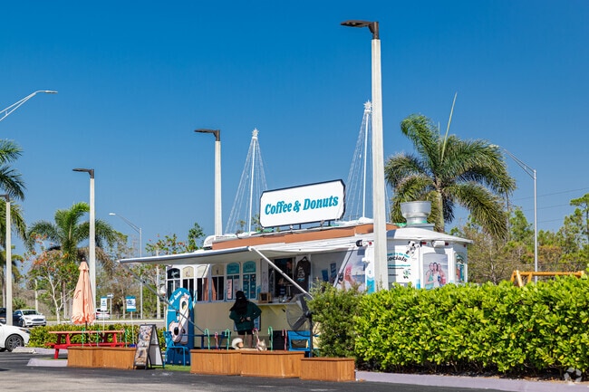 Fresh coffee and donuts can be found at The Bean Trolley Cafe near Naples Manor.