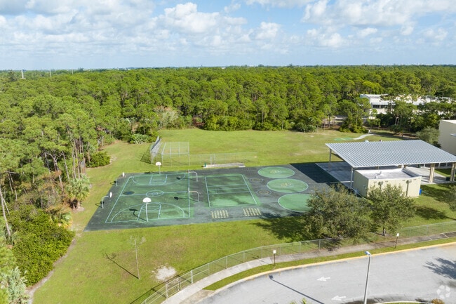 The playing courts at Pine Jog elementary school.