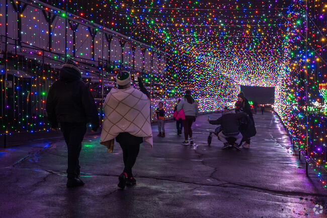 The light tunnel is a fan favorite during the Celebration of Lights Family Fun Run in Marshfield Center.