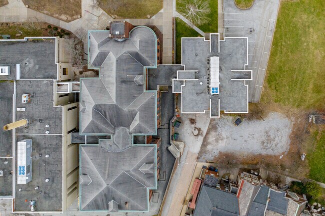 Edgewood Elementary STEAM Academy is a collection of three buildings that have been connected.