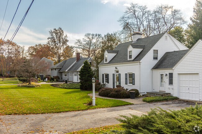 A mix of designs, including Cape Cod, lines residential roads in Southern Andover.
