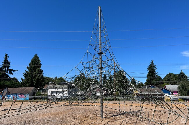 Kids can climb the frame at Senator Henry M Jackson Park.