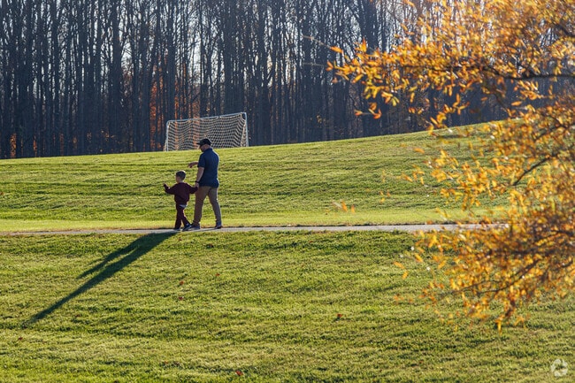 Honeygo Regional Park offers an extensive path and trail system winding through the wooded area.