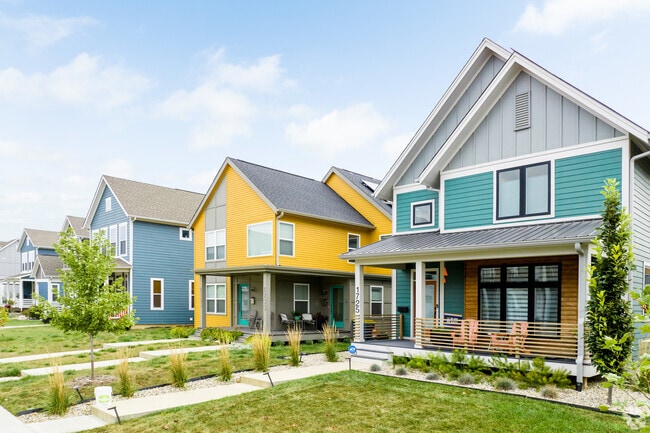 Colorful new build homes are spread across Martindale-Brightwood neighborhoods.