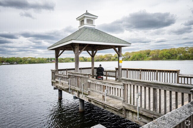 Enjoy a nice day for fishing from the porch overlooking Gorton Pond, Greenwood, RI.