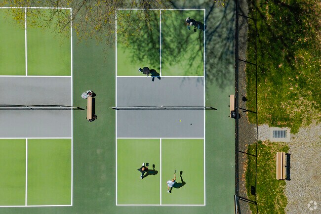 Pickleball is popular at Mead Park in downtown New Canaan.