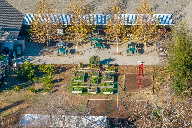 Peregrine Elementary School has a garden area.