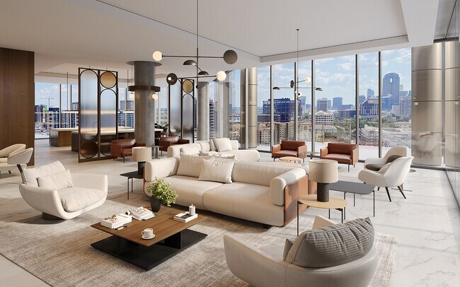 With panoramic views of the city, enjoy plush seating and great company in our Club Lounge.