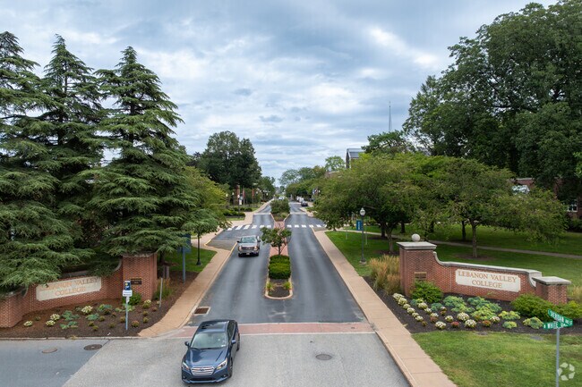 Lebanon Valley College's north entrance greets visitors to campus.