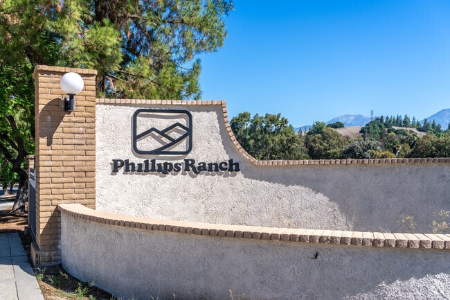Phillips Ranch welcomes visitors with its signature entrance signage.