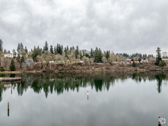 The Salmon Creek Greenway Trail runs alongside its namesake tributary, past ponds and through wooded groves for around 3 miles.