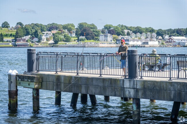 Enjoy various activities at City Pier, including fishing in Downtown New London, CT.