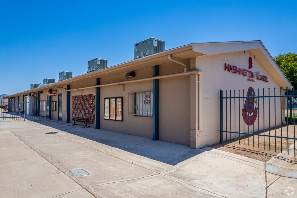 Enter the gateway of education at Washington Elementary School in Phoenix.
