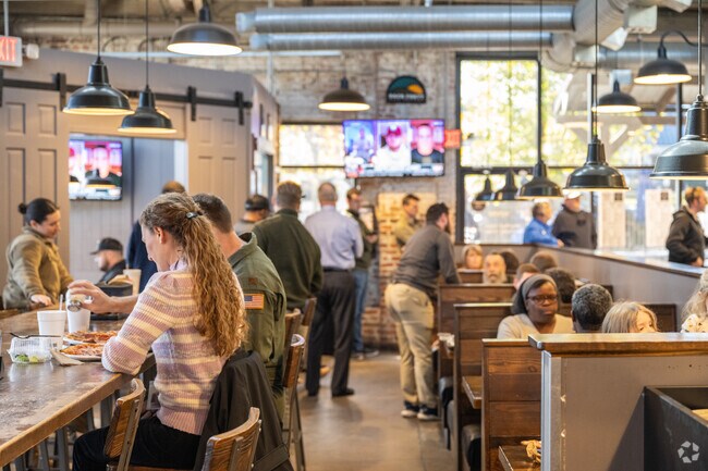 Bibb Street Pizza, located near Old Cloverdale, is crowded during lunchtime every day.