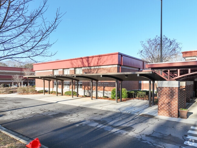 The drop-off line at J.V. Washam Elementary School in Cornelius.