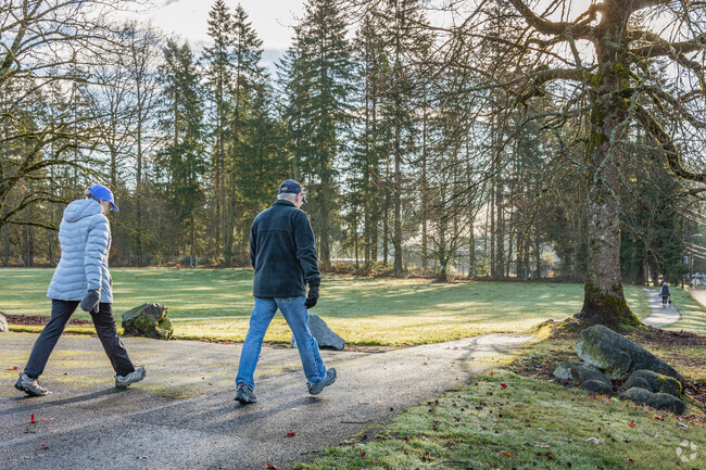 Local Maple Hills residents like to go on walks along the paved sidewalks of the community.