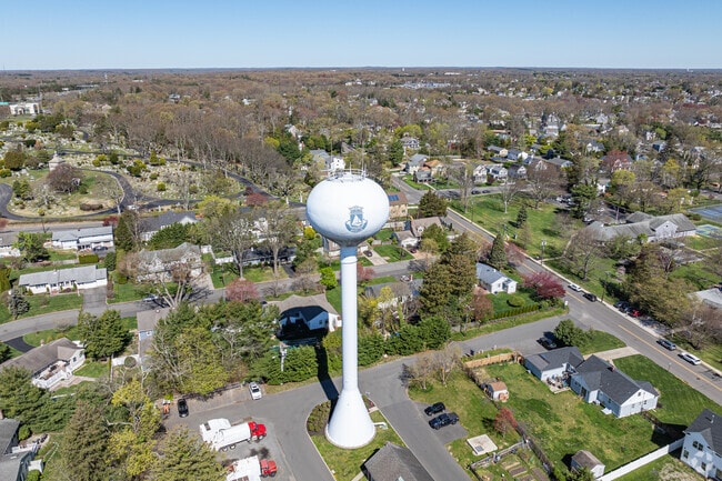 The Brielle coat of arms is proudly displayed on the water tower that rises above the community.