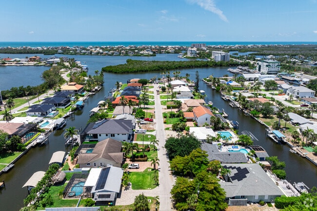 Waterways provide direct boating access for homeowners in Bonita Shores.
