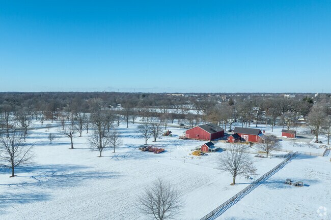 Perry Farm in Bourbonnais has over 4 miles of walking trails, a playground, and farm animals.