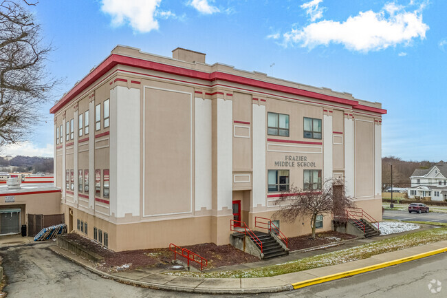 The Frazier High School building shows off classic architecture.