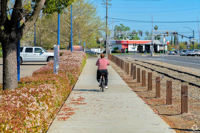 Bikes are a common way to commute through Brookside.