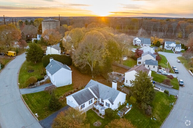 Quiet suburban streets welcome Natick residents home after a long day.