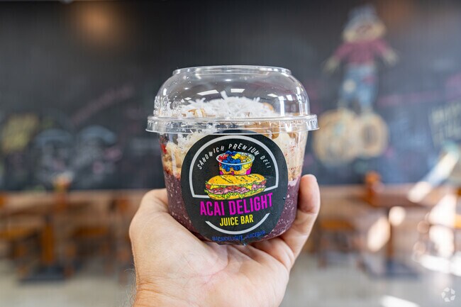 An example of the delicious and healthy treats at Acai Delight & Juice Bar in Olive Drive Area.