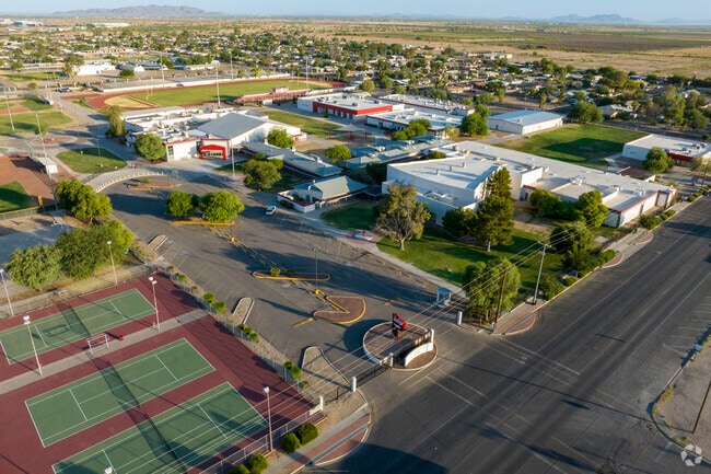 Santa Cruz Valley Union High School in Eloy has many well maintained sports fields.