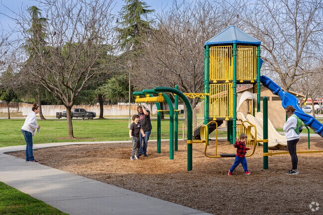 Bakersfield families find plenty to do at the playground at Emerald Cove Park.