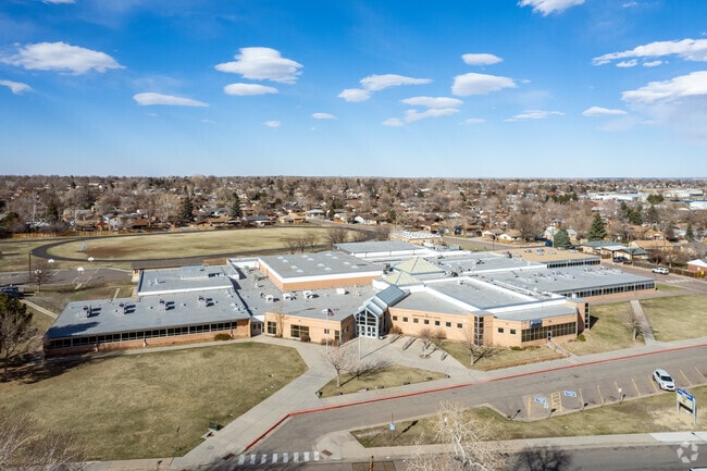 An aerial overview of Northglenn Middle School in Colorado.