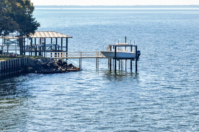 Waterfront homes in Bonneau often have private boat docks.