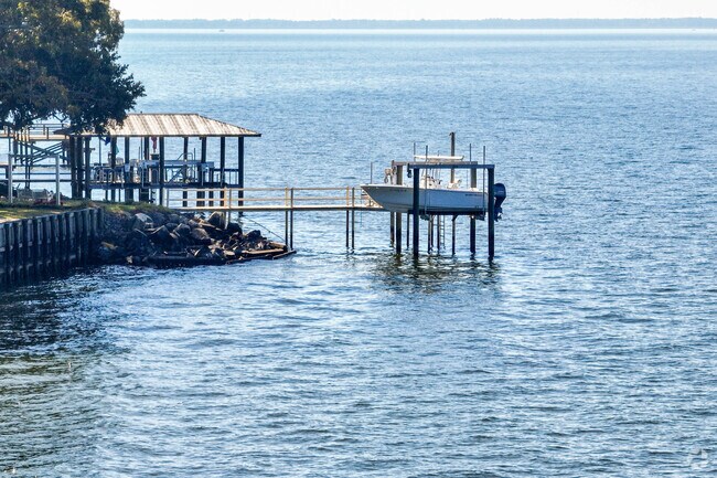 Waterfront homes in Bonneau often have private boat docks.