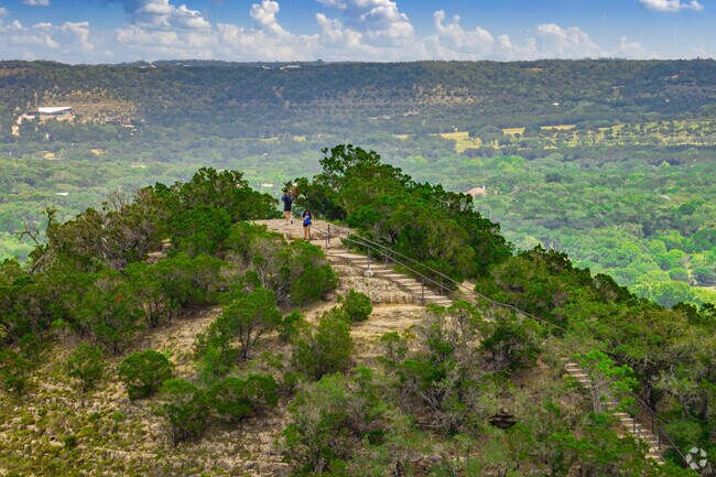 Old Baldy Park takes you up 218 rock steps to 360-degree views of the Wimberley valley.