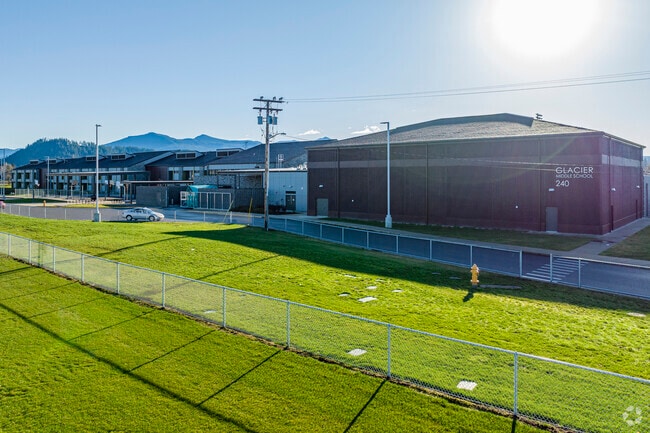 Glacier Middle School entrance area.